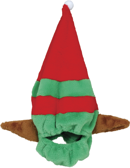 Housse de casque lutin de Noël verte et rouge en polyester