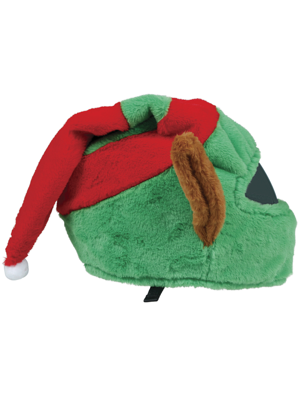 Housse de casque lutin de Noël verte et rouge en polyester