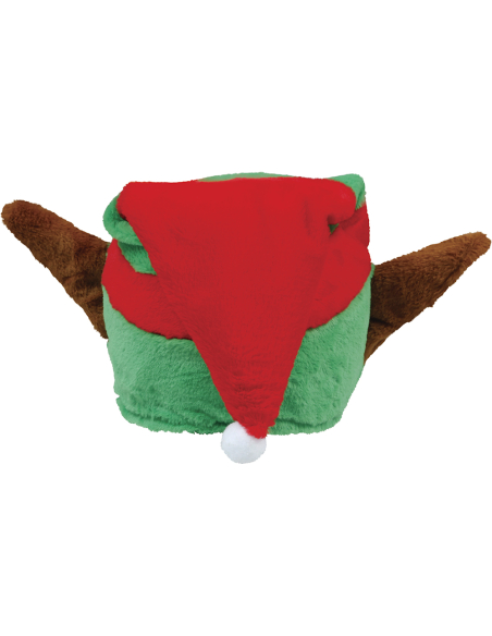 Housse de casque lutin de Noël verte et rouge en polyester