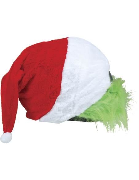Housse de casque Père Noël à barbe verte – rouge et blanche