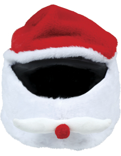 Couvre-casque de moto Père Noël rouge et blanc 2