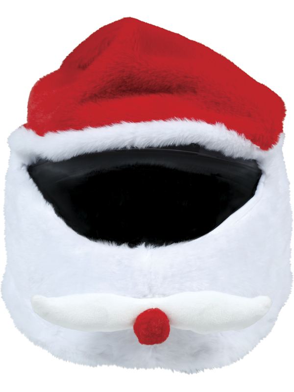 Couvre-casque de moto Père Noël rouge et blanc