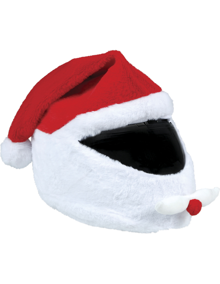 Couvre-casque de moto Père Noël rouge et blanc