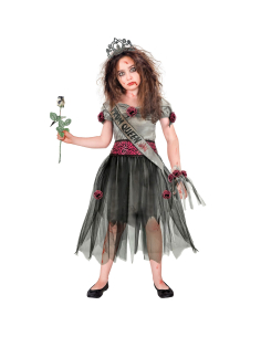 Robe grise et noire de reine de promo zombie fille 2
