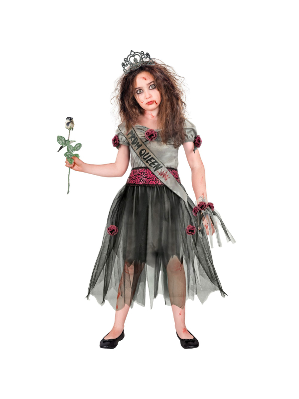 Déguisement reine de promo zombie fille avec robe et bandeau
