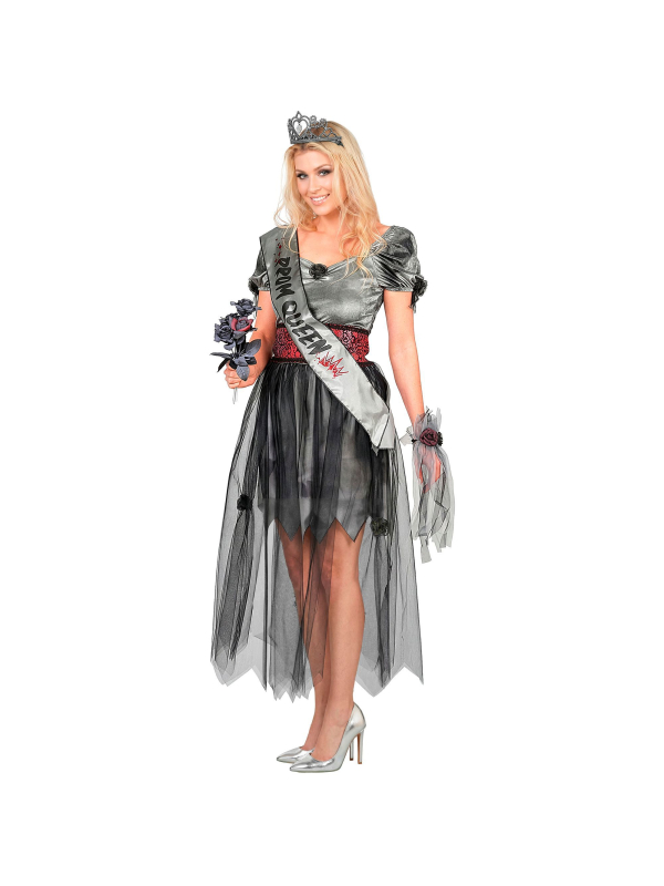 Déguisement reine de promo zombie femme gris Halloween