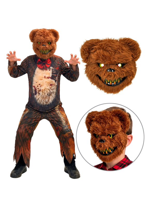 Déguisement ourson zombie garçon marron et masque inclus