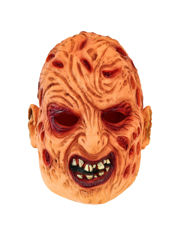 Masque Freddy en latex avec visage brûlé et dents irrégulières