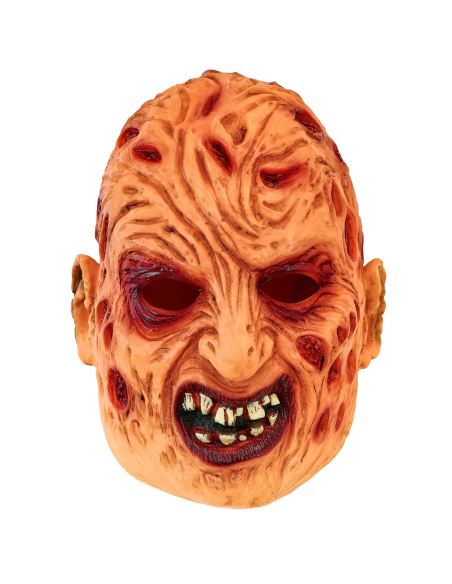 Masque Freddy en latex avec visage brûlé et dents irrégulières