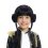 Perruque K-pop enfant noire à double chignon et frange