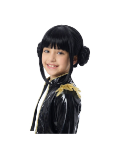 Perruque K-pop enfant noire à double chignon et frange 2