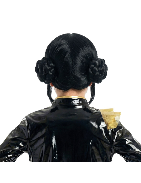 Perruque K-pop enfant noire à double chignon et frange