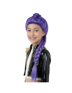 Perruque K-pop enfant violette à longue tresse