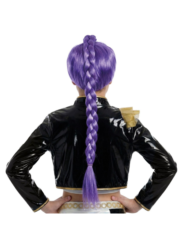 Perruque K-pop enfant violette à longue tresse