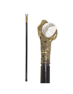 Canne de sorcier 87 cm avec boule effet cristal et griffes