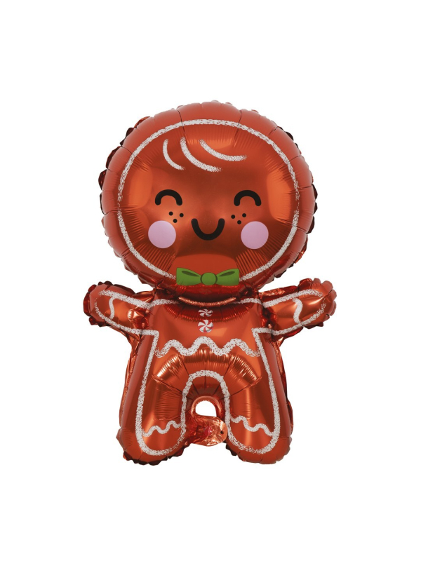 Ballon aluminium Noël bonhomme de pain d’épices 40 x 54 cm