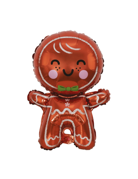 Ballon aluminium Noël bonhomme de pain d’épices 40 x 54 cm