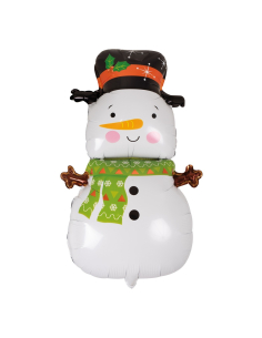 Ballon bonhomme de neige Noël 40 x 60 cm – air ou hélium
