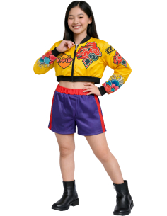 Déguisement K-pop Nova Lite fille veste jaune et short violet