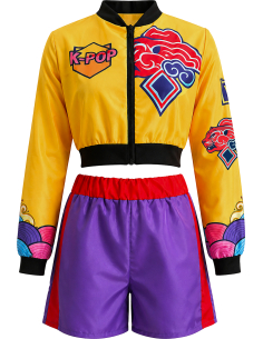 Déguisement K-pop Nova Lite femme – veste jaune et short 2