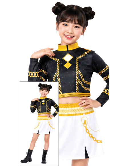 Déguisement K-pop Silver Lite fille noir blanc et doré