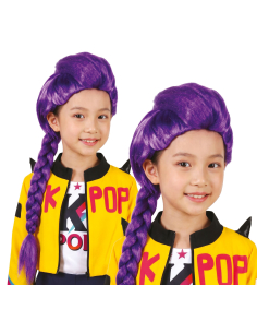 Perruque K-pop enfant violette à longue tresse – Mystic Braid