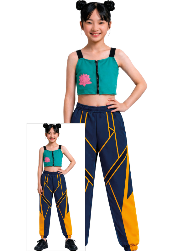 Déguisement K-pop Lotus Lite fille – haut turquoise et pantalon