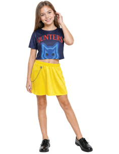 Déguisement K-pop Hunter Lite fille T-shirt bleu et jupe jaune Guirca