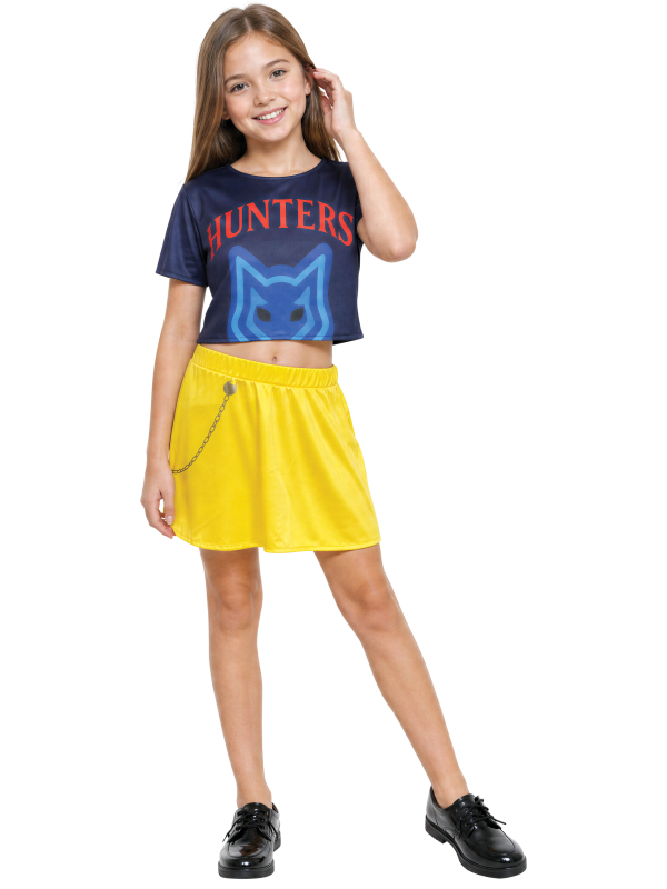 Déguisement K-pop Hunter Lite fille T-shirt bleu et jupe jaune Guirca