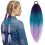 Mèche cheveux dégradée K-pop lilas, bleu et rose 67 cm