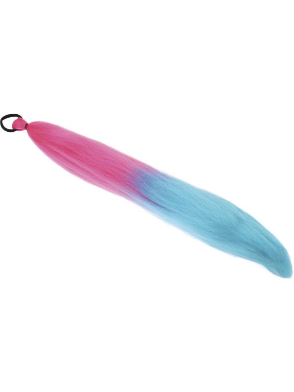 Mèche cheveux dégradée K-pop fuchsia et turquoise 67 cm