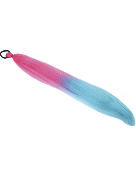 Mèche cheveux dégradée K-pop fuchsia et turquoise 67 cm