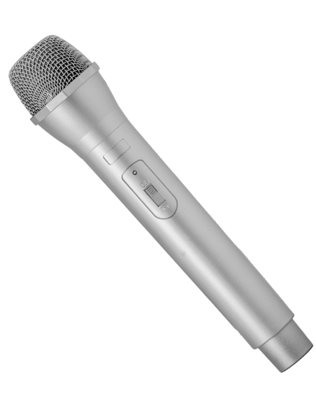 Micro factice argent 24 cm – Accessoire déguisement chanteur et K-pop
