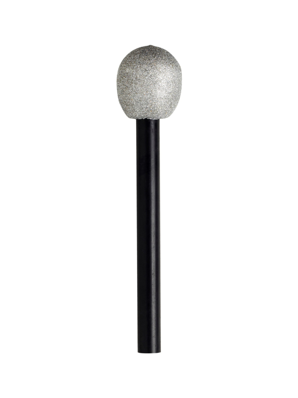 Micro factice pailleté 26 cm pour déguisement chanteuse, disco et K-pop
