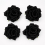 Lot de 4 têtes de roses noires 9,5 cm – Décoration Halloween gothique