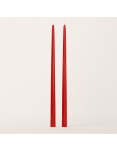 2 bougies chandelles rouges 30 cm – Noël 2