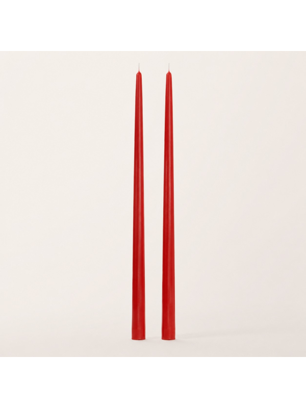 2 bougies chandelles rouges 30 cm –