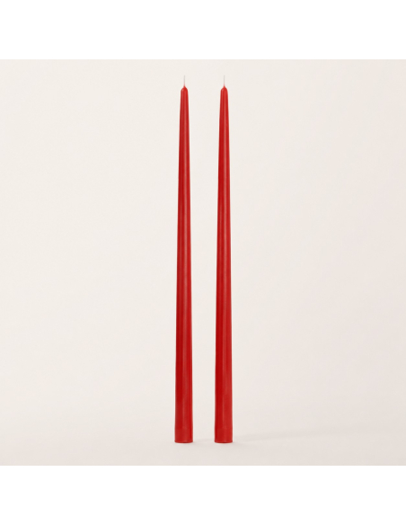 2 bougies chandelles rouges 30 cm –