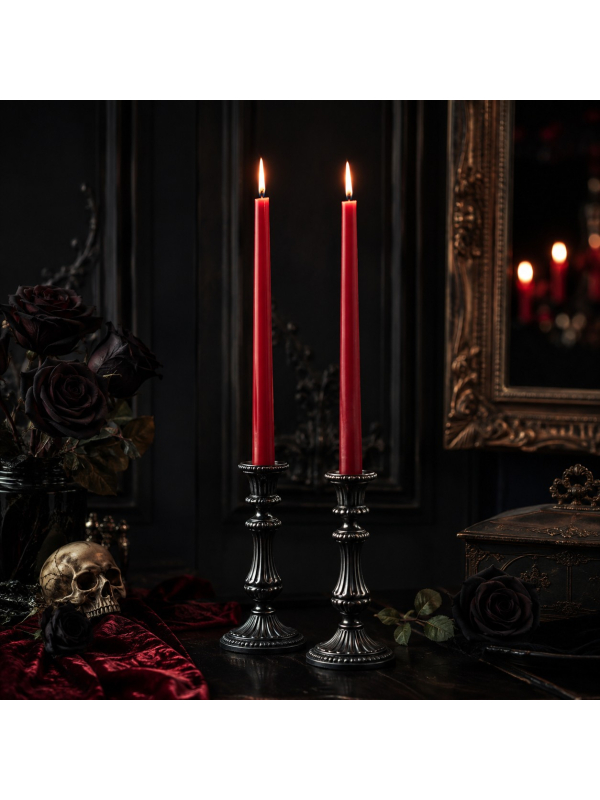 2 bougies chandelles rouges 30 cm – Halloween