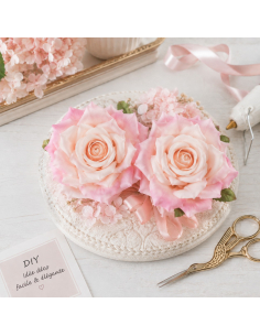 Lot de 2 roses artificielles rose Nymphea 9 cm – Octobre Rose & décoration