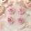 Lot de 4 roses artificielles rose pastel 9,5 cm – Octobre Rose & décoration