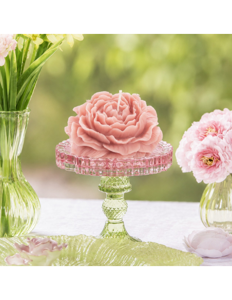 Bougie camélia rose Nymphea 10,3 cm – décoration de table romantique