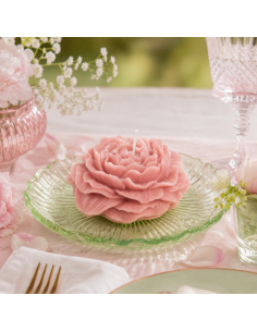 Bougie camélia rose Nymphea 10,3 cm – décoration de table romantique