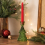 Bougeoir sapin de Noël vert en verre – 14,5 cm