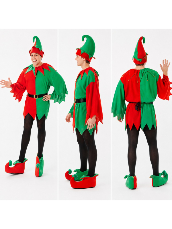 Déguisement lutin de Noël adulte unisexe avec...