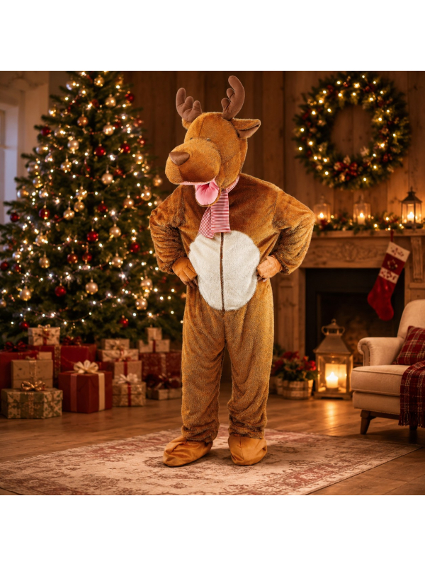 Mascotte renne de Noël adulte – Costume peluche...
