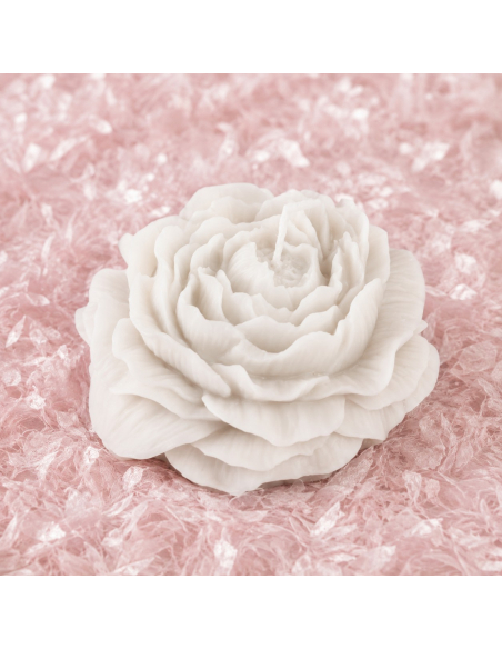 Bougie camélia fleur 10,3 cm – blanche