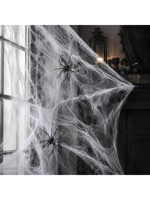 Toile d’araignée Halloween blanche 240 g – extensible jusqu’à 80 m²