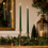 2 bougies chandelles vert sapin 30 cm – décoration de table Noël
