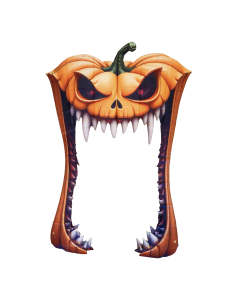 Décoration de porte citrouille géante en tissu 140 x 198 cm – Halloween 2